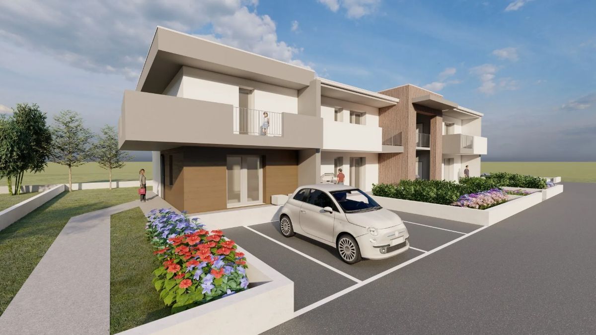 Villette con macchina parcheggiata