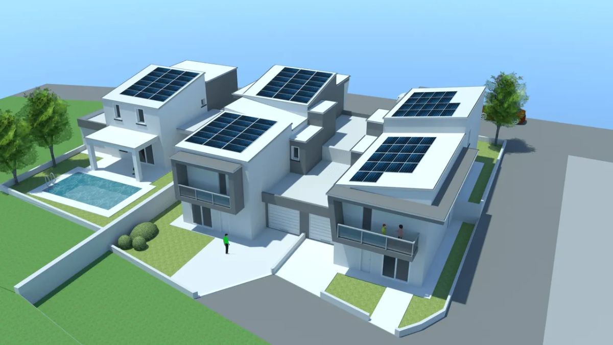 rendering di ville con giardinetto