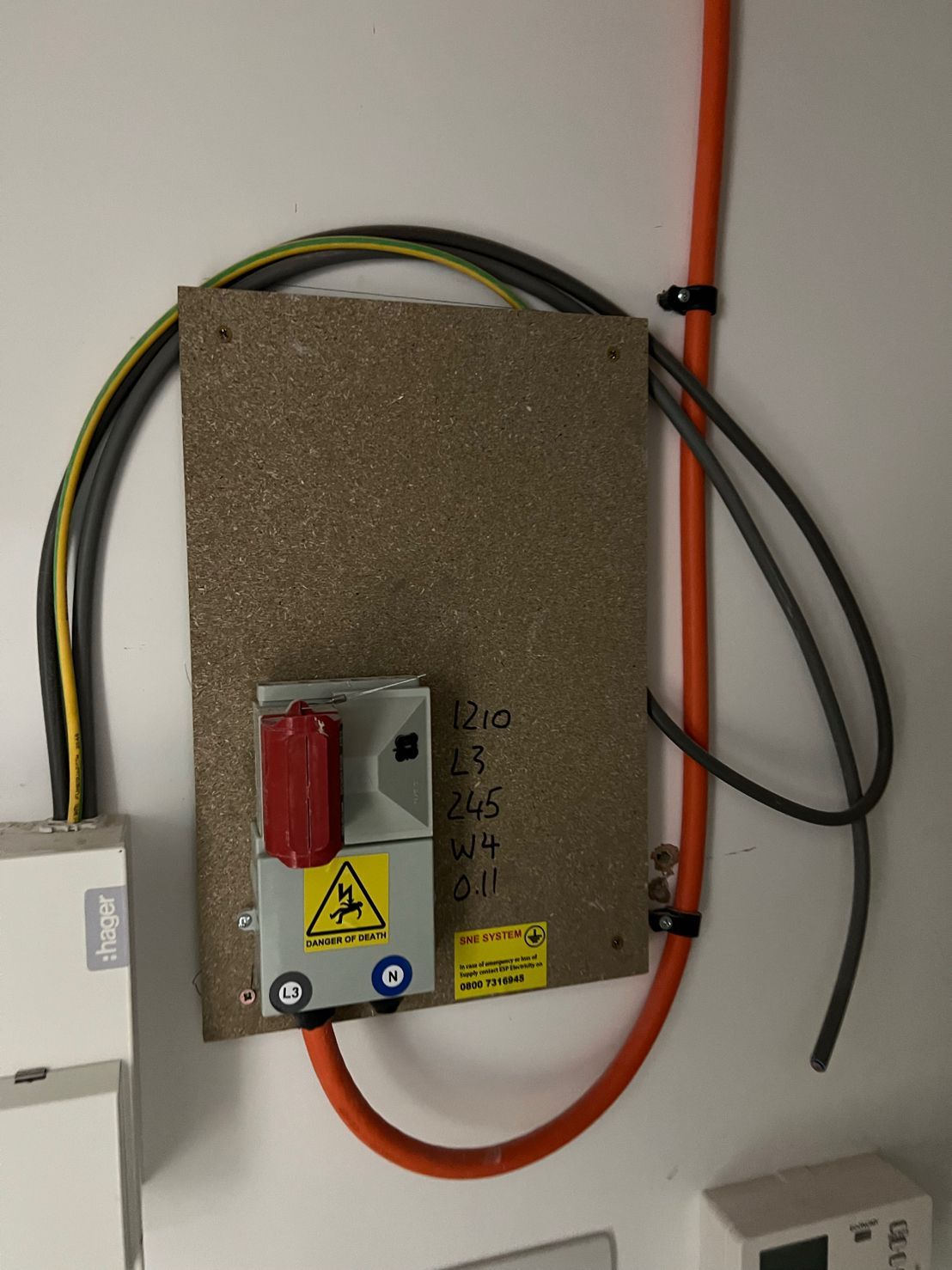DP Cable Jointing | An electrical box with a yellow warning sign on it
