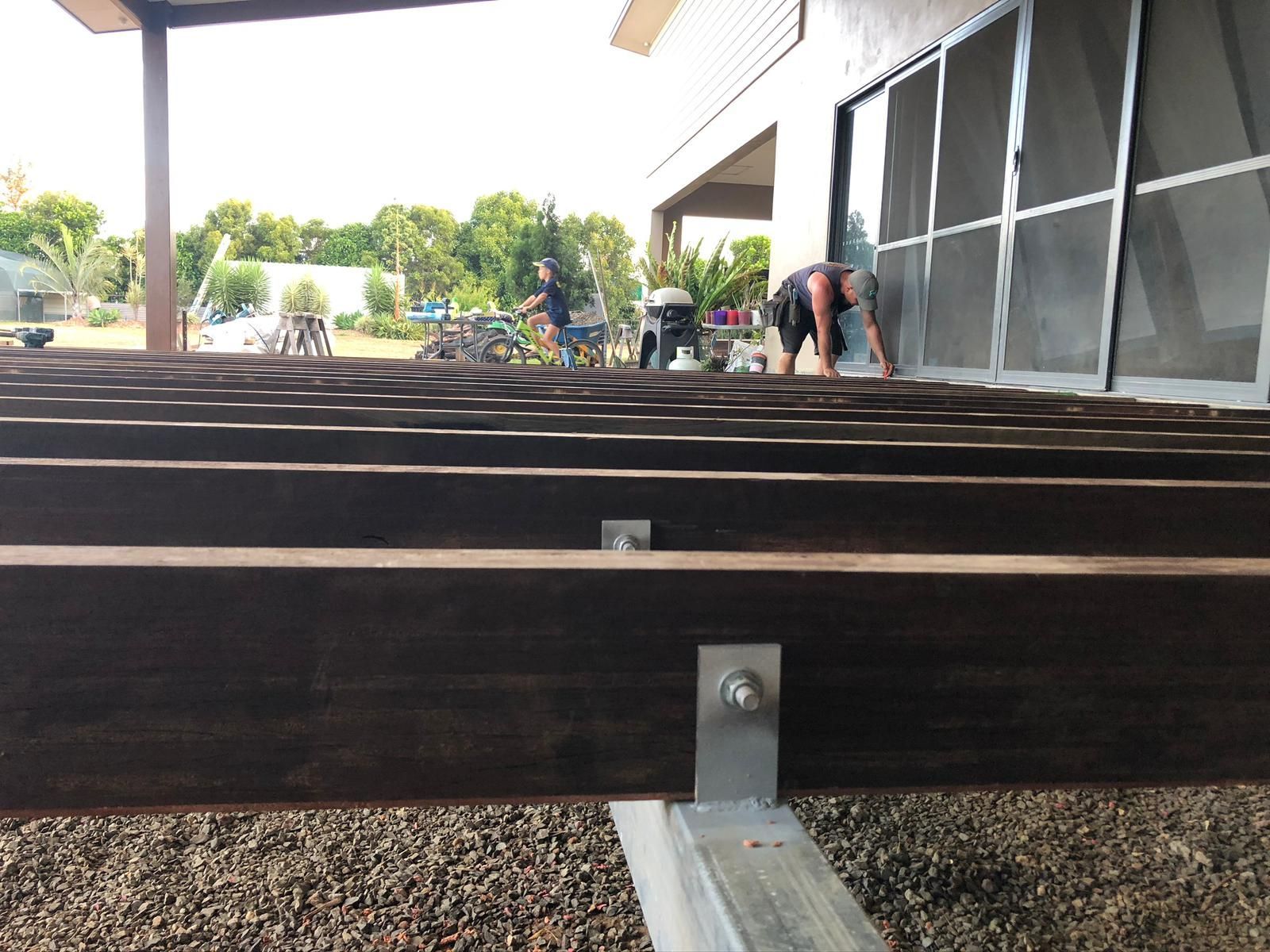 Workers Building a Deck; Low Angle Shows Framing — Ericson Constructions in Mareeba, QLD