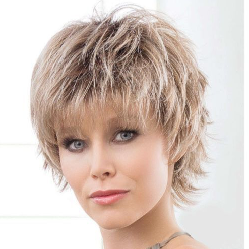 short straight blonde Fibre Wig