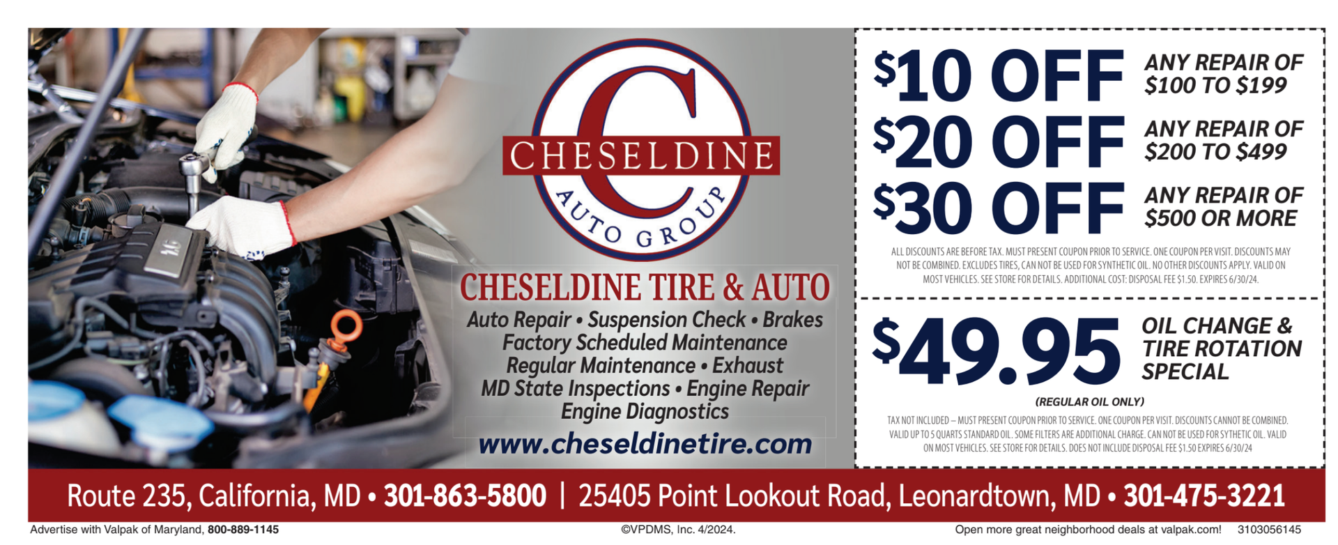 auto repair coupon for southern maryland