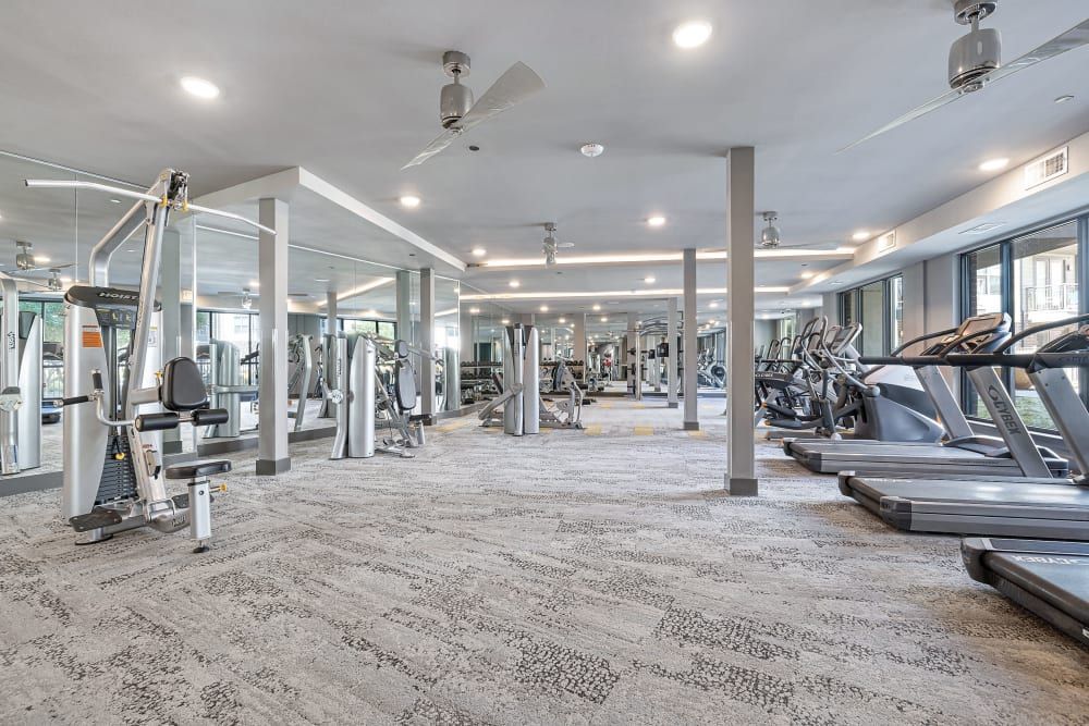 Expansive Fitness Center at The Nash Apartment Homes in Dallas, TX