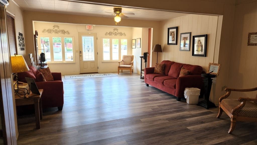 Alpine Memorial Funeral Home- Great Room with Couch