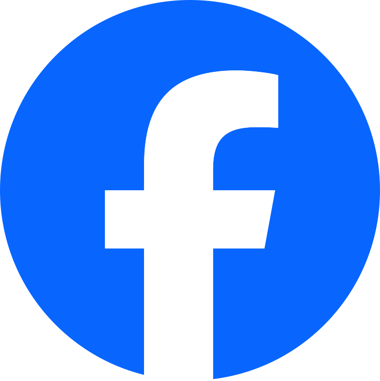 A white f in a blue circle on a white background.