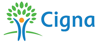 A logo for cigna with a tree and a person