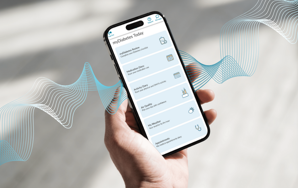 A tablet and a cell phone are displaying a diabetes checklist.