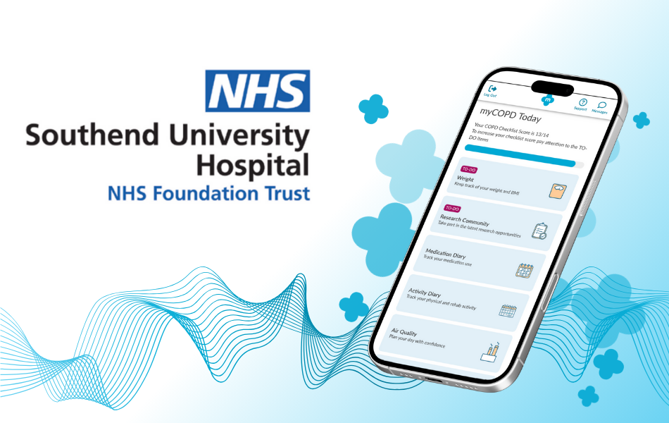 The nhs logo is on a blue background