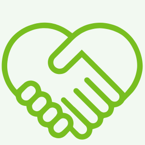 Green handshake icon