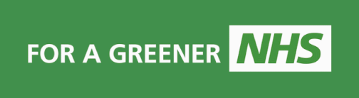 Green 'For A greener NHS' banner