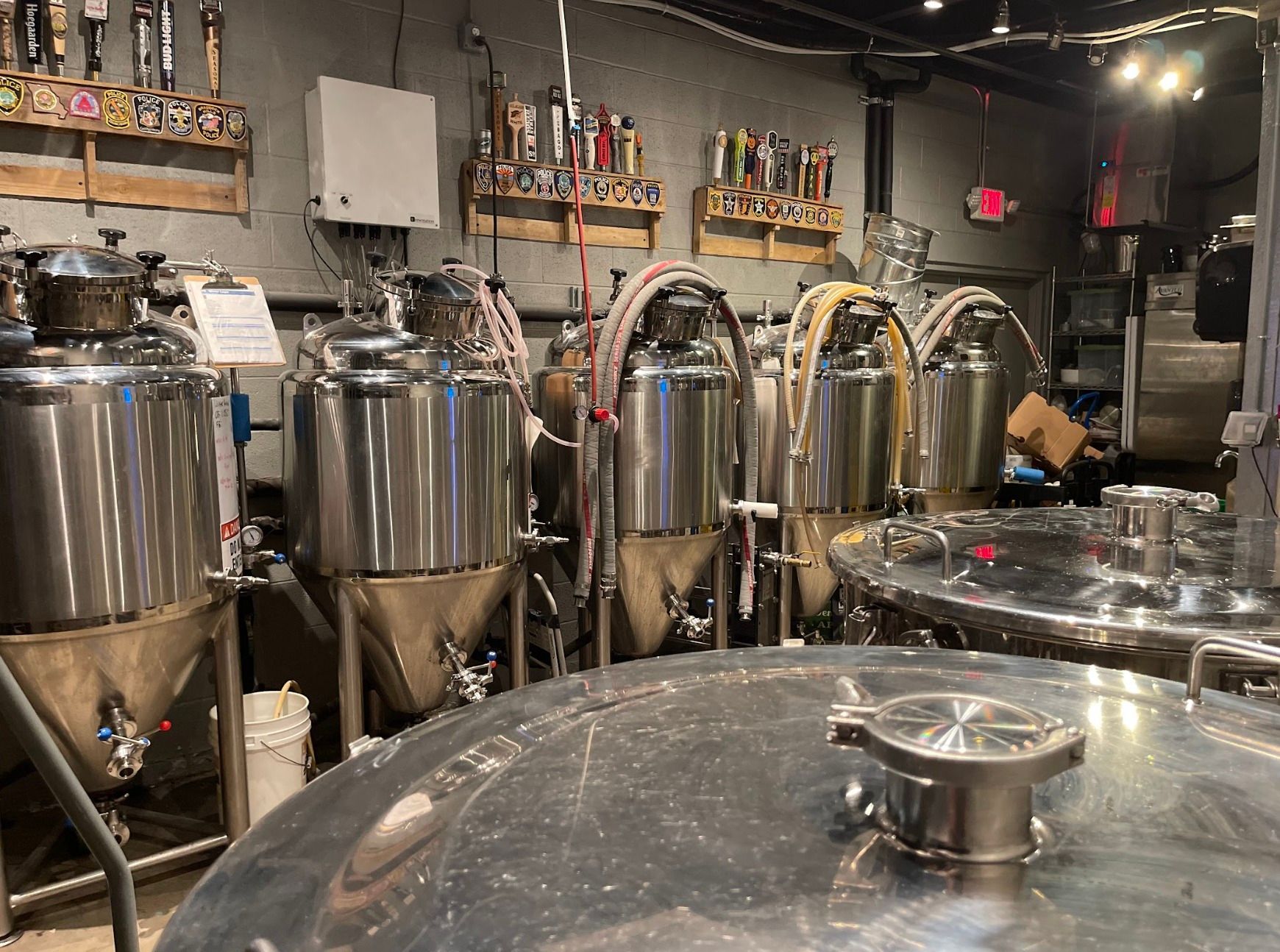 public house kitchen & brewery tanks