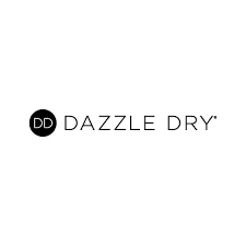 A black and white logo for dazzle dry on a white background.