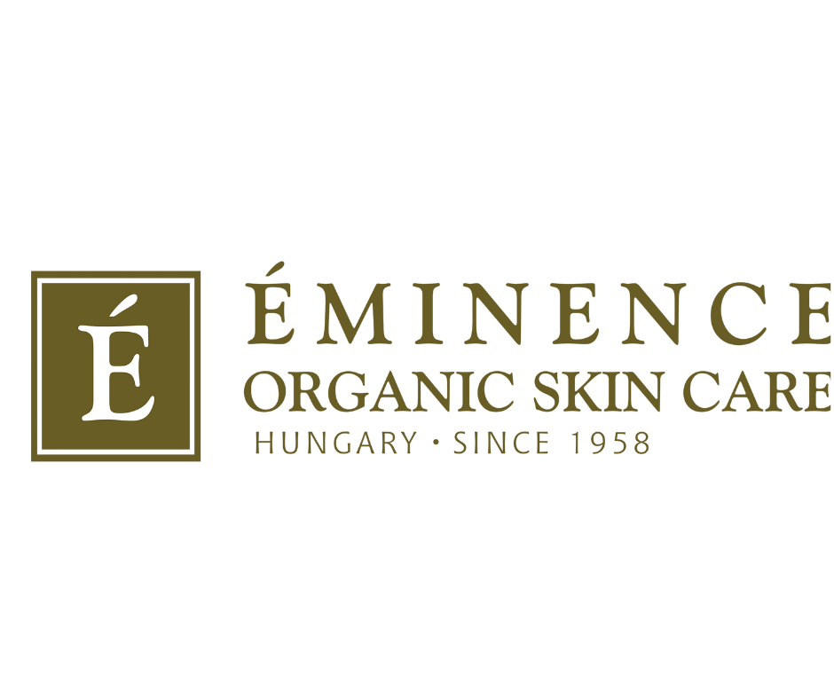A logo for eminence organic skin care hungary since 1958.