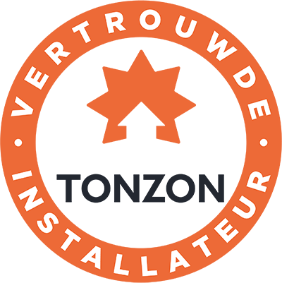 Een logo voor een bedrijf genaamd tonzon installateur
