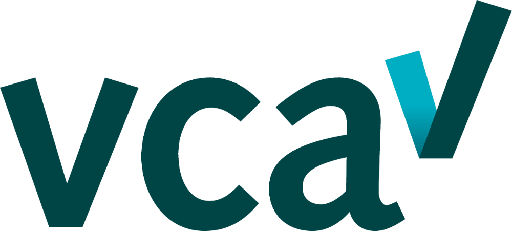 VCA-logo met een blauwgroene 