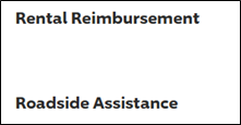 Rental reimbursement and roadside assistance text.
