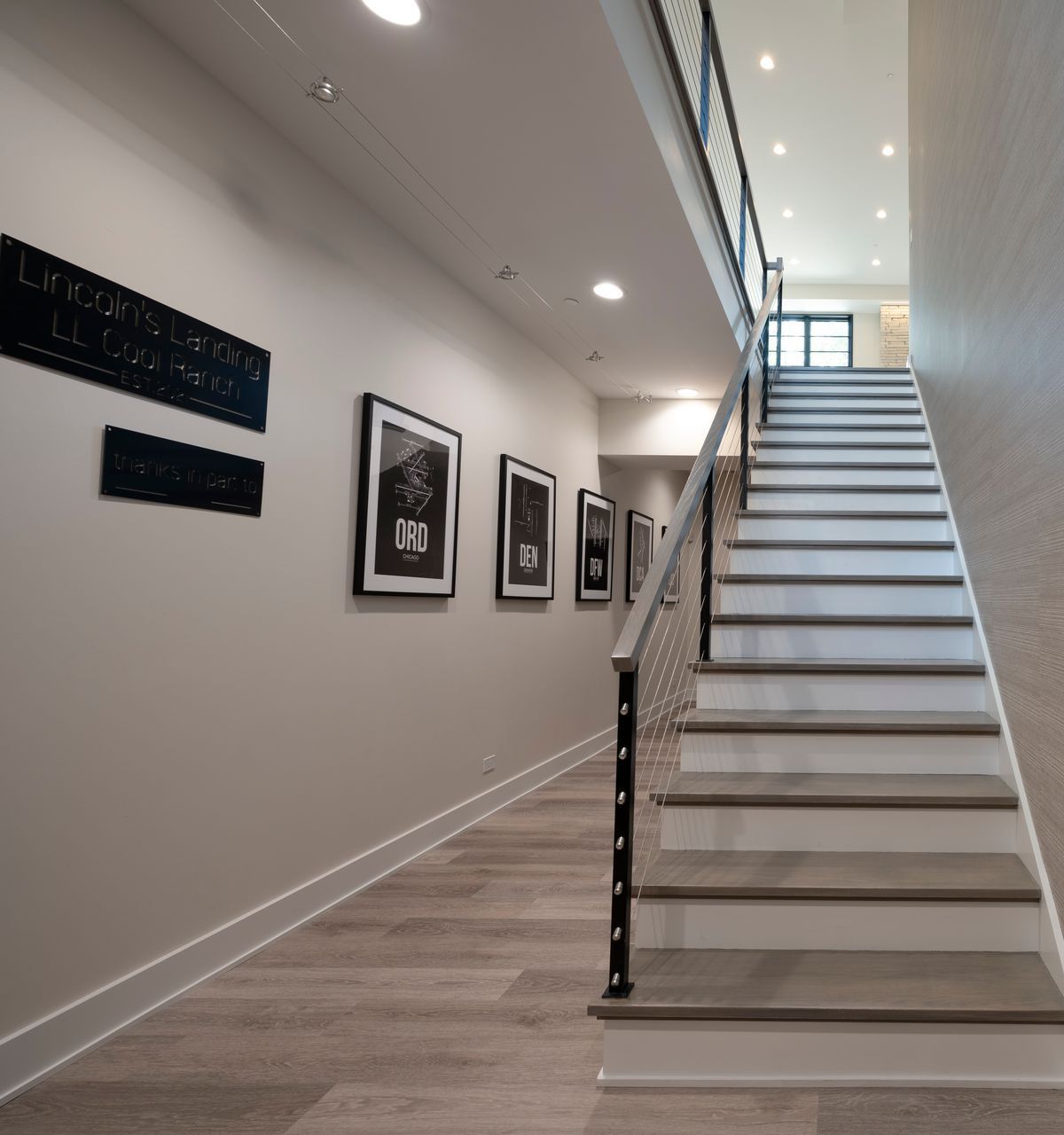 A staircase leading up to the second floor of a house.