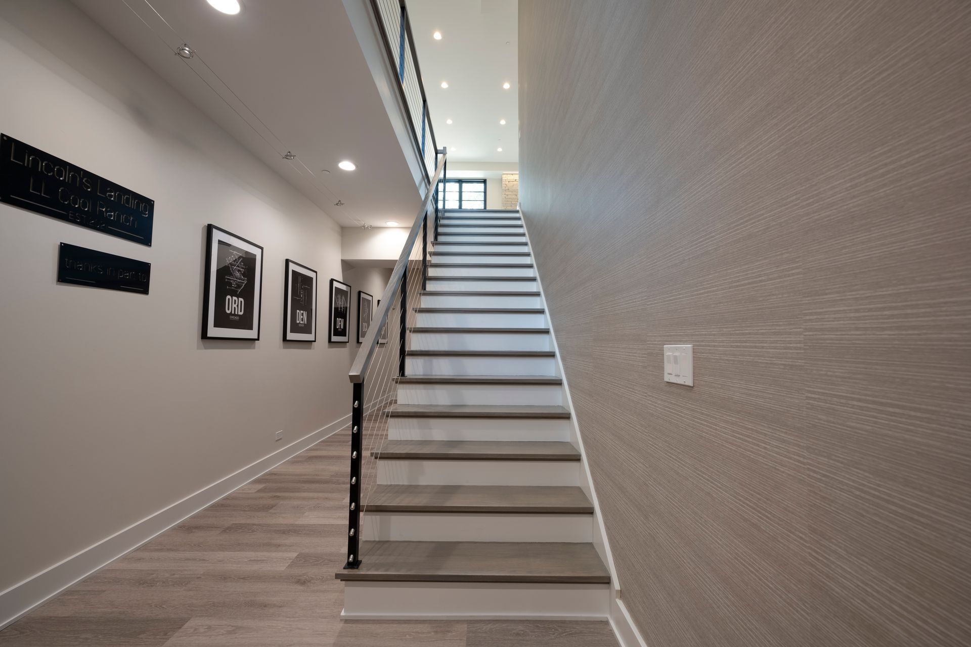 A staircase leading up to the second floor of a house.