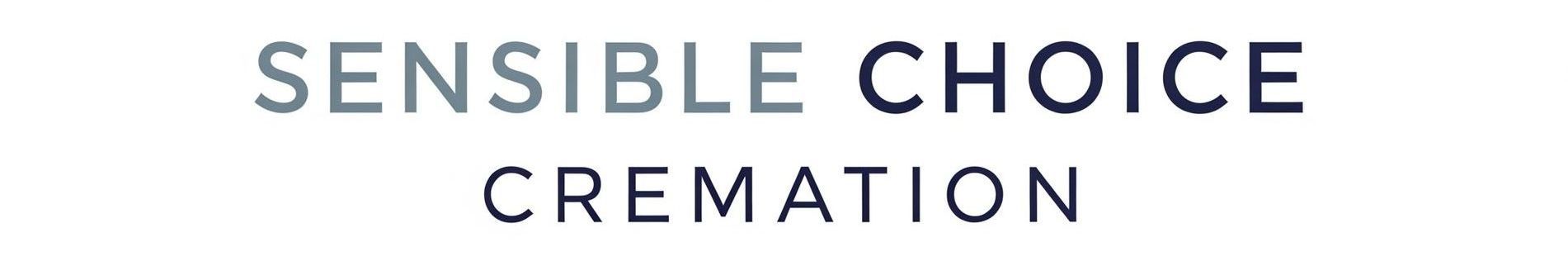 Logo for Sensible Choice Cremation in light blue-grey lettering.