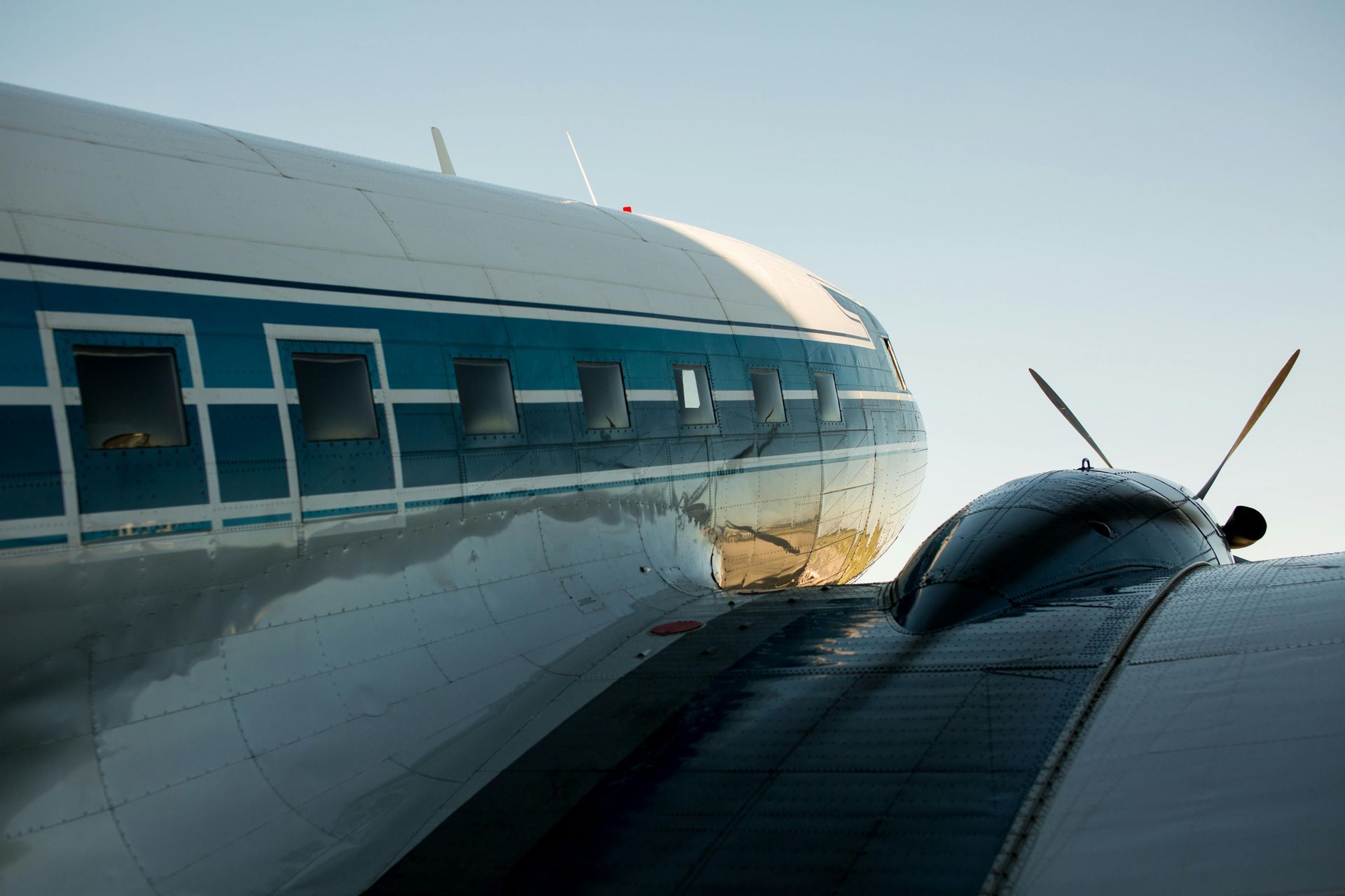 Close up of an airplane