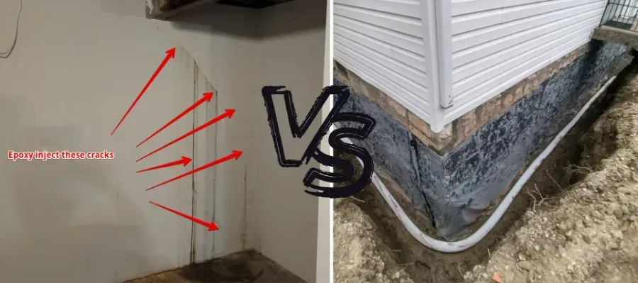 epoxy crack injections vs waterproofing