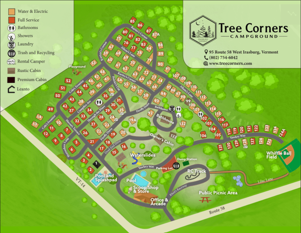 Tree Corners Family Campground in Irasburg Vermont