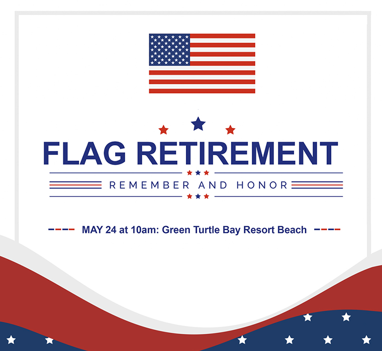 A poster for a flag retirement remember and honor