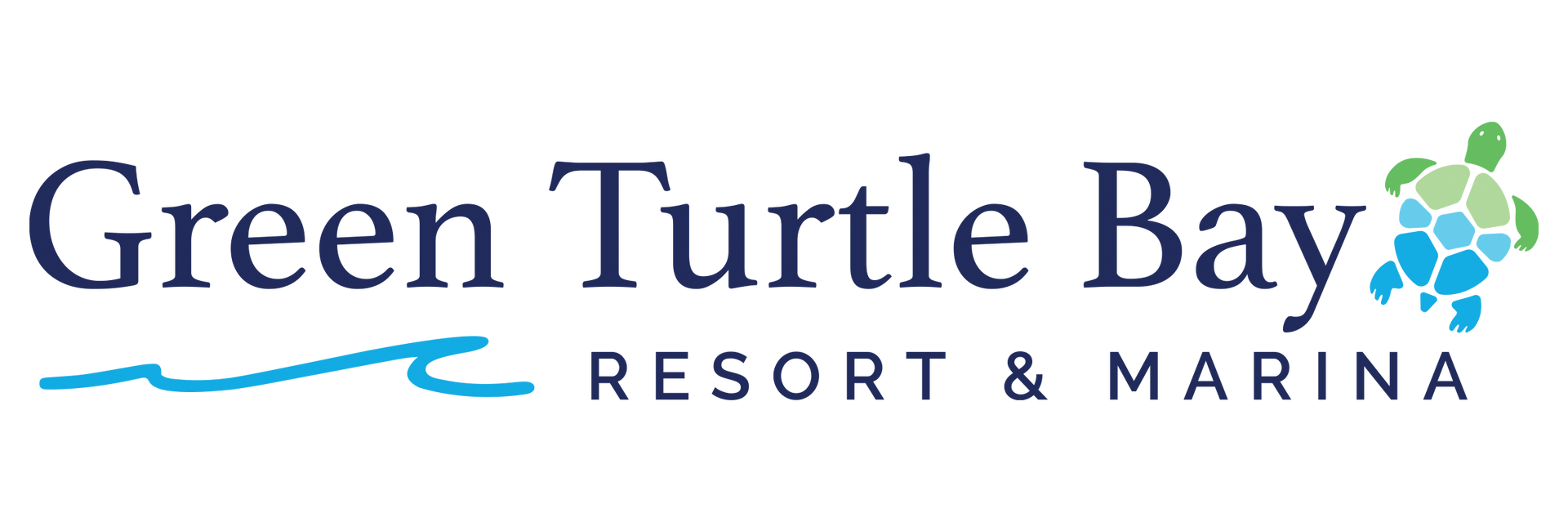 the logo for green turtle bay resort and marina