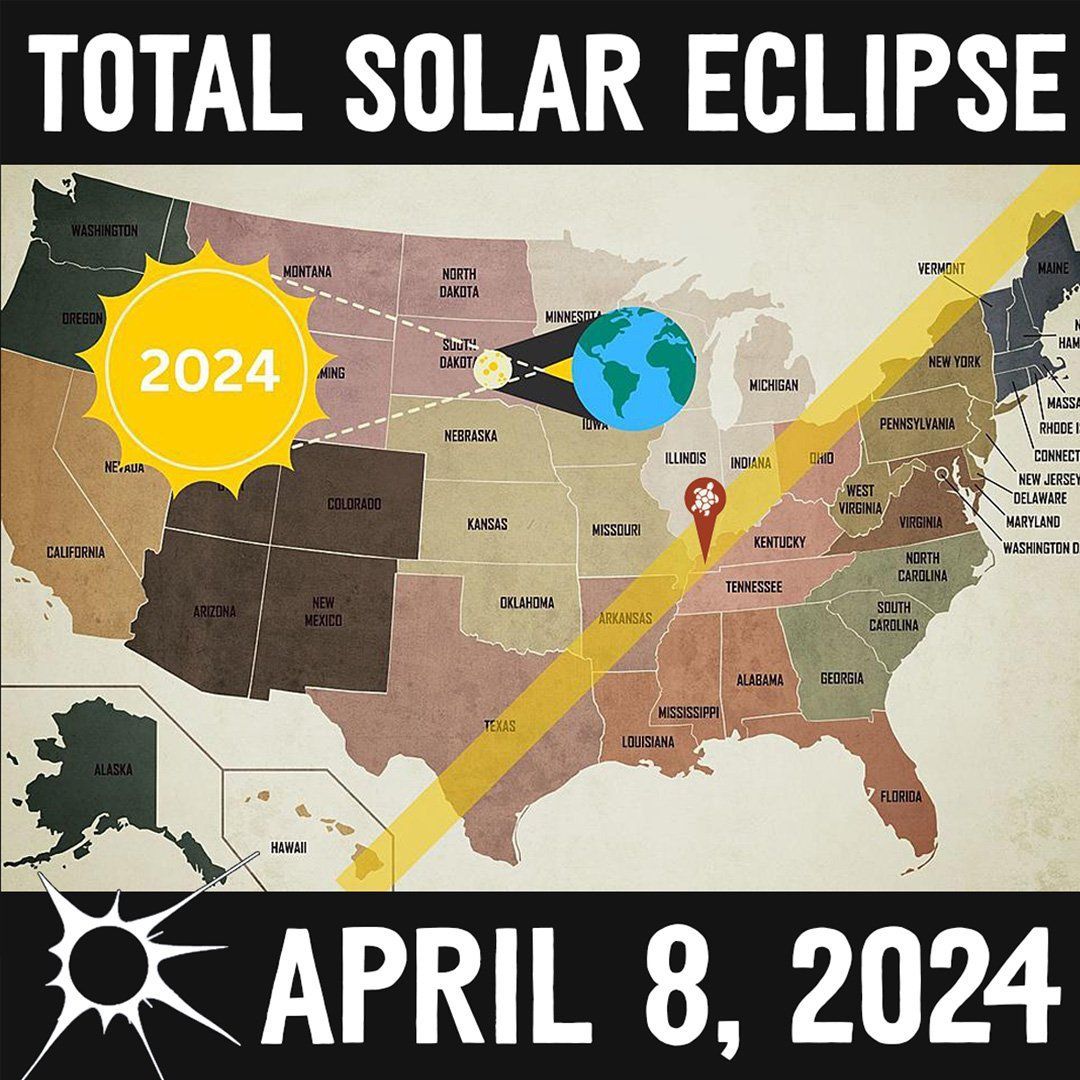 a map of the united states showing the total solar eclipse of april 8 2024
