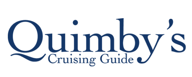 a blue and white logo for quimby 's cruising guide