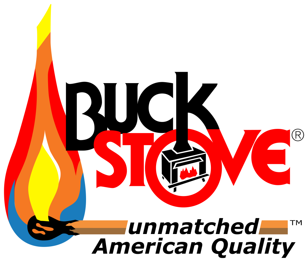 The logo for buck stove unmatched american quality