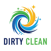 Il logo di dirty clean mostra un vortice d'acqua e stelle.