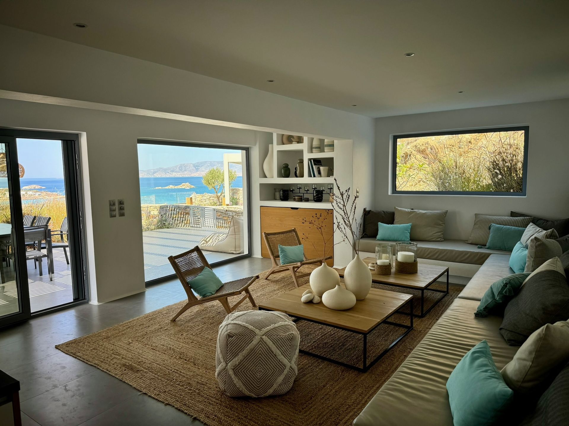 Kyparissi-Villa living room view