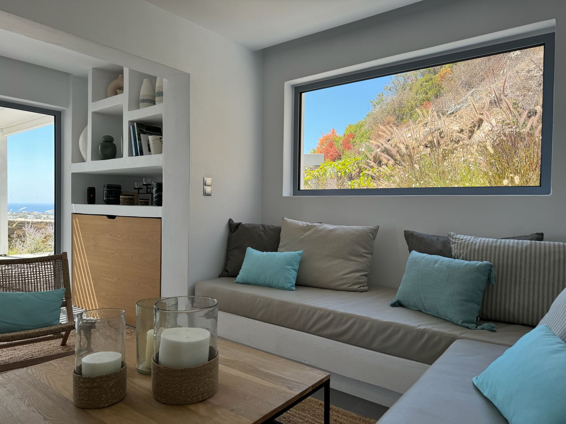 Kyparissi-Villa living room view