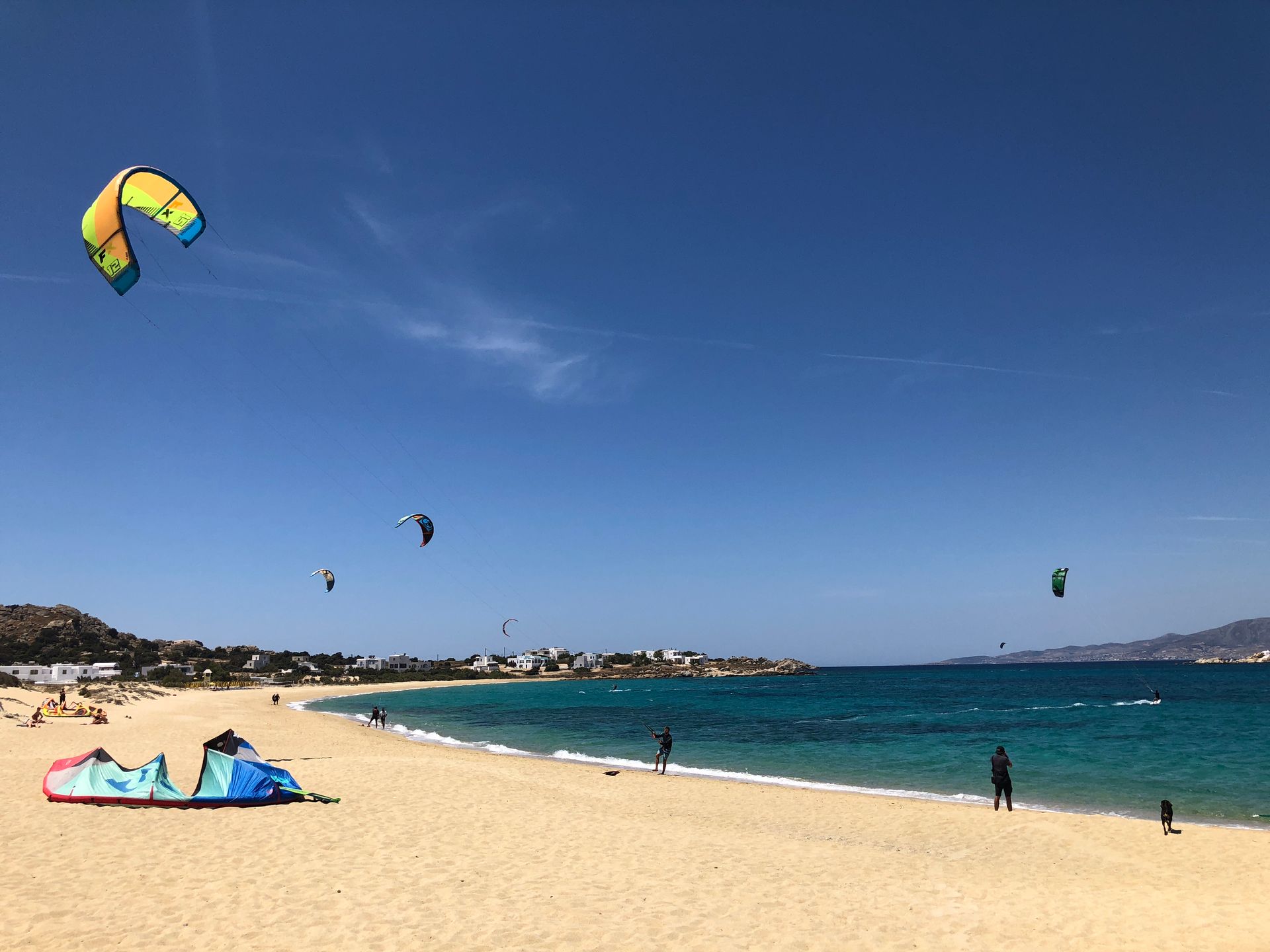 Mikri Vigla beach in Naxos, kitesurfing