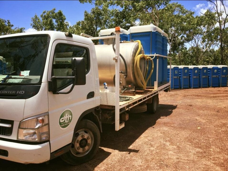 Toilets on the back of a truck — Portable toilet hire for hire in Roseberry, NT