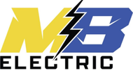 Logo of "MB ELECTRIC". Yellow "M", blue "B", black lightning bolt. Below, "ELECTRIC" in black.