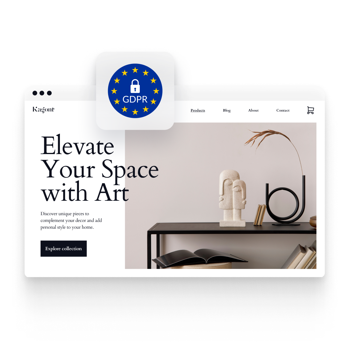 A screenshot of a website that says `` elevate your space with art ''.