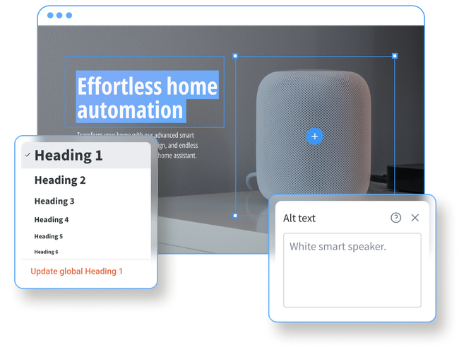 A computer screen with a picture of a speaker and the words `` effortless home automation ''.