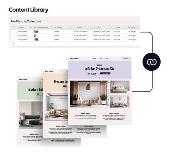 A screenshot of a content library with a lot of content.