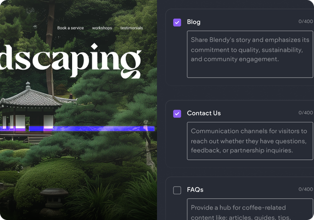 A screenshot of a website that says ' dscaping ' on it