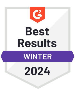 A badge that says `` best results winter 2024 '' on it.