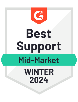 A badge that says `` best support mid-market winter 2024 ''