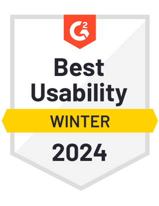 A badge that says `` best usability winter 2024 ''