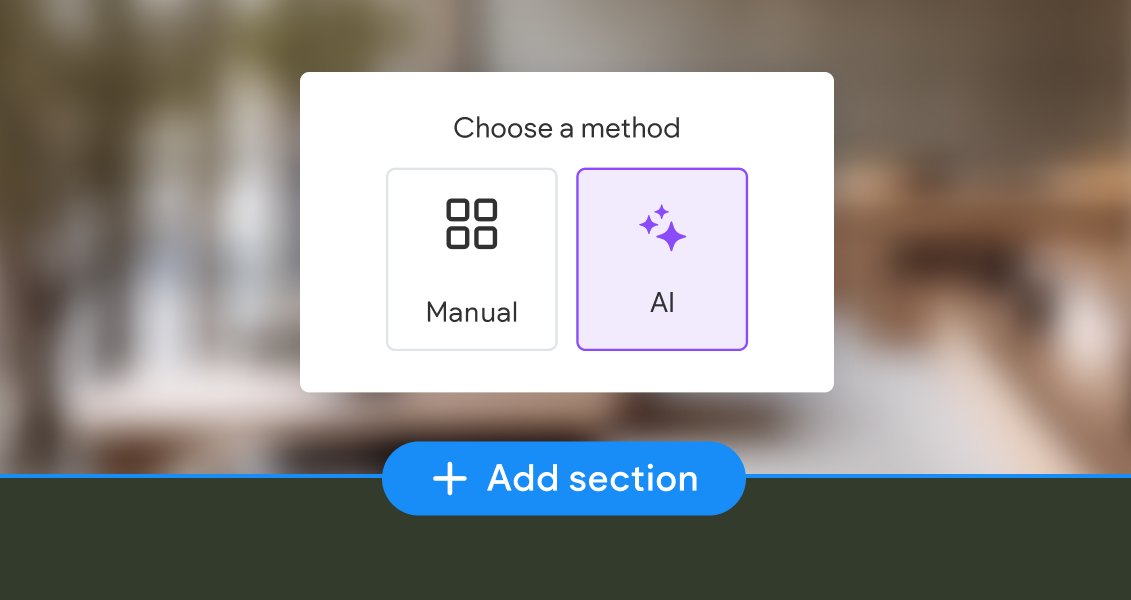 A blue button that says add section on it