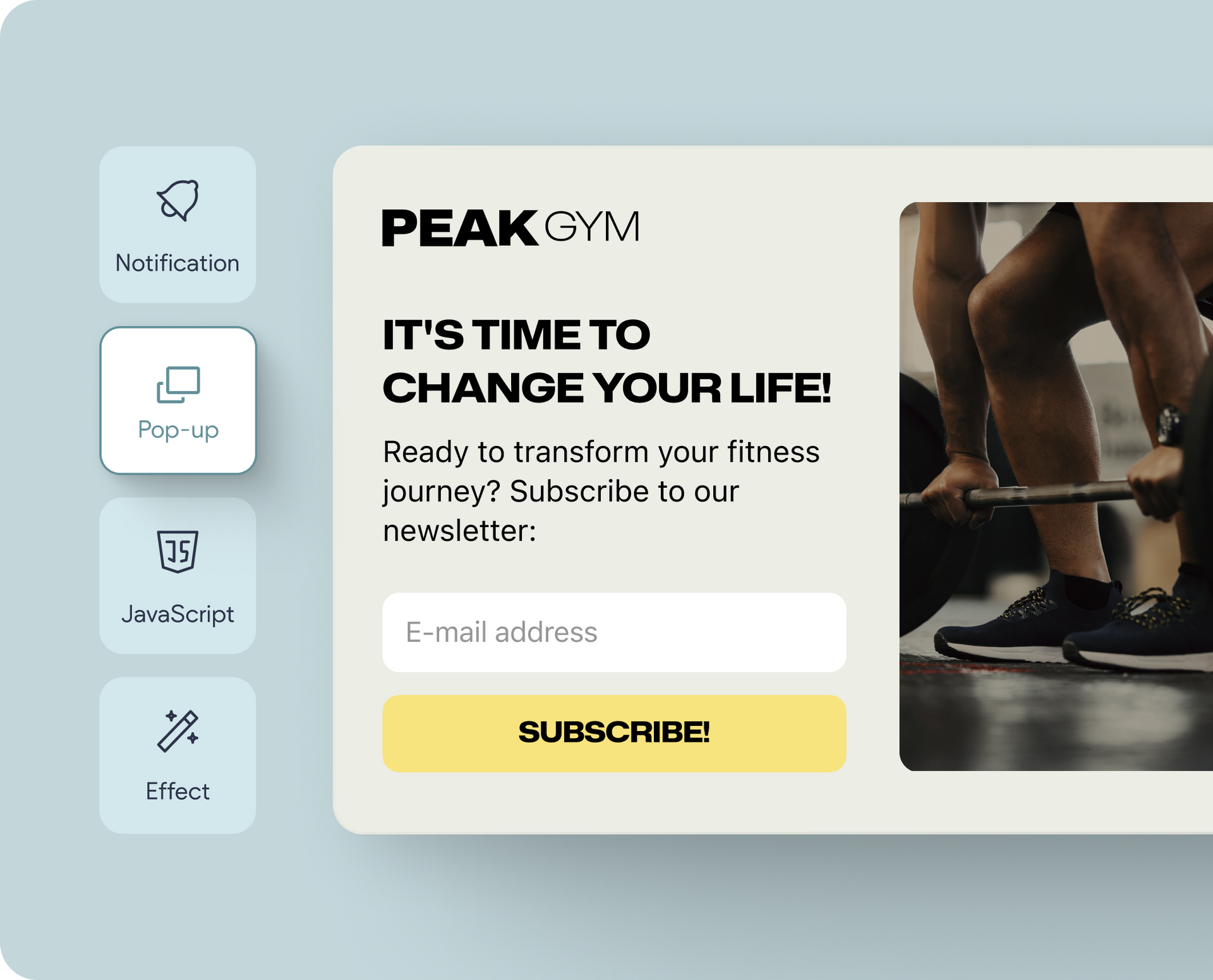 It 's time to change your life ! ready to transform your fitness journey ? subscribe to our newsletter.