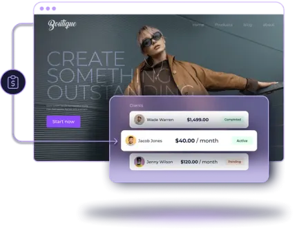 A screenshot of a website that says create something outstanding
