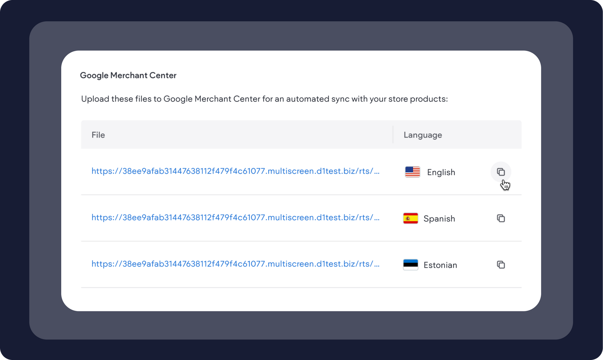 A screenshot of a website with a search bar and a list of countries.