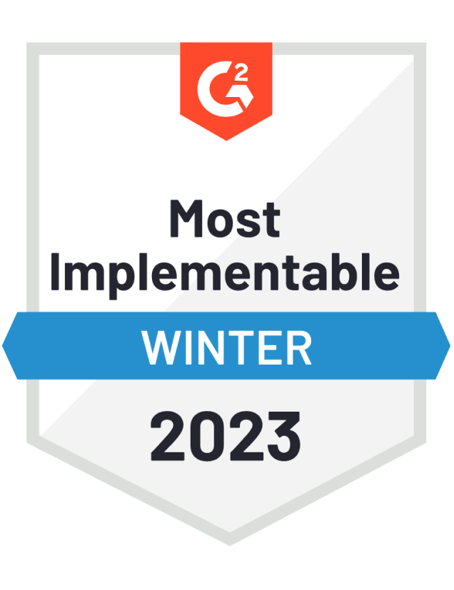 A badge that says `` most implementable winter 2023 ''