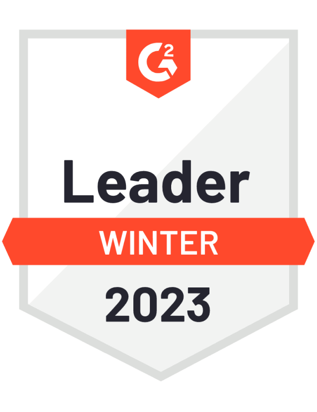 A badge that says leader winter 2023 on it.